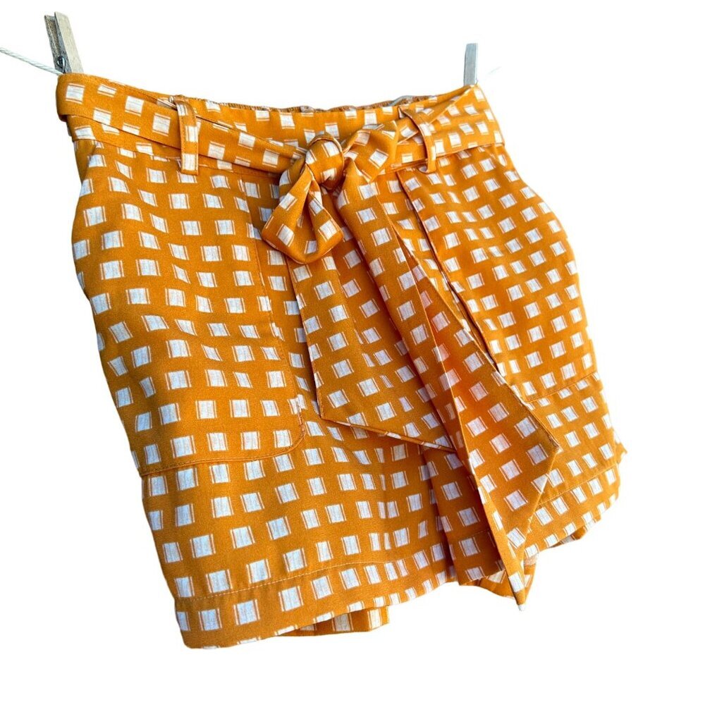 A New Day Orange White Pockets Dress Shorts Women’s Size S - Picture 8 of 15